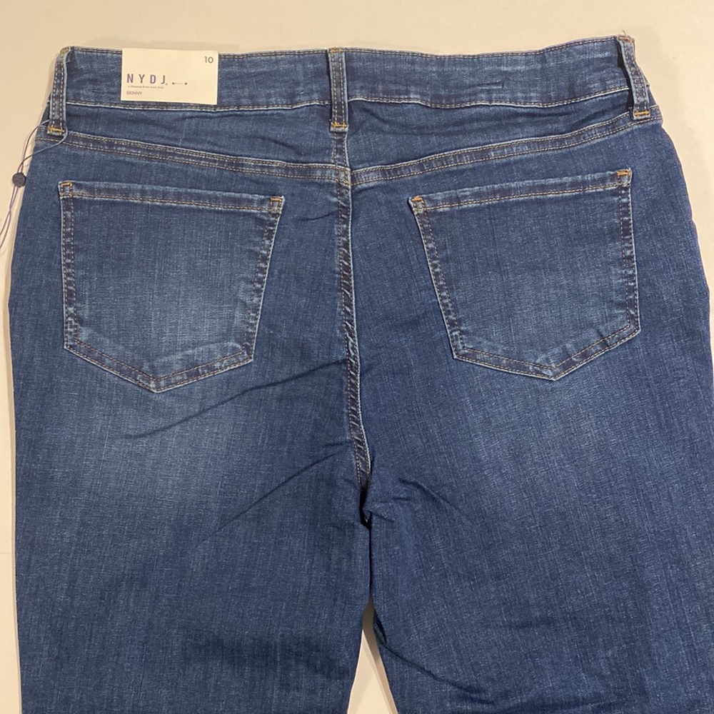 NYDJ SZ 10 Medium Wash Blue Skinny Denim Jeans New D31 - Picture 2 of 16